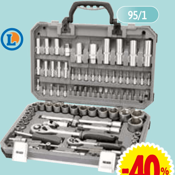 SET ORODJA V KOVČKU 95/1 FoXter - Akcija v trgovini E.Leclerc