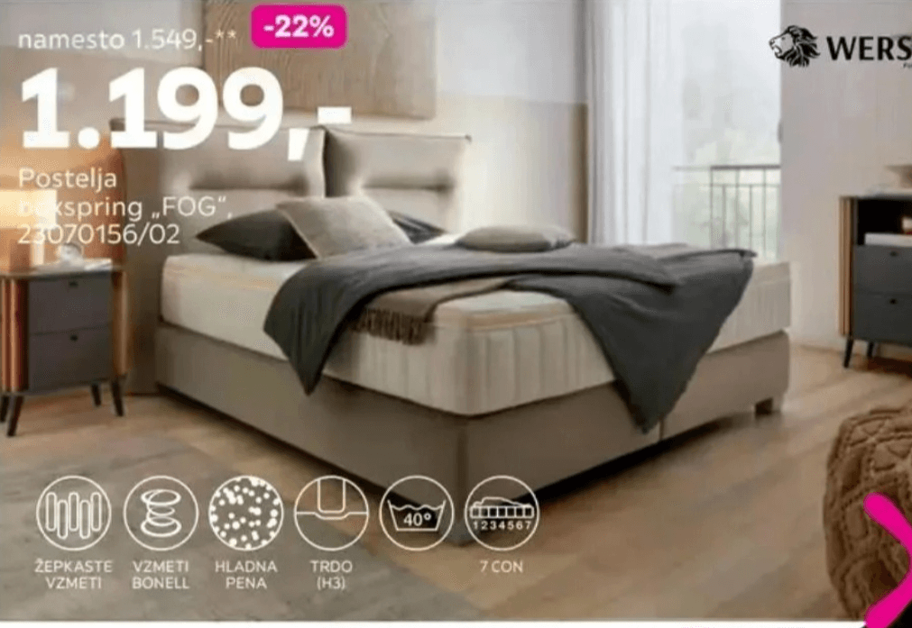 Postelja boxspring „FOG”