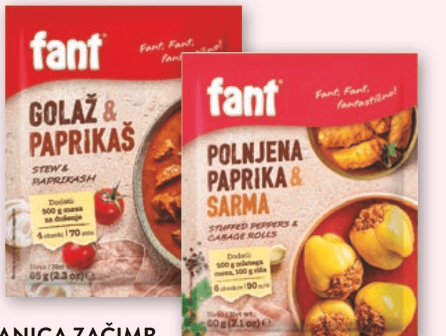 Fant MEŠANICA ZAČIMB 60 g, za golaž, 65 g ali za mleto meso, 90 g