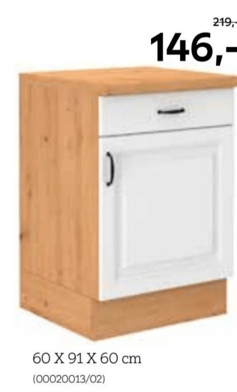 Spodnja kuhinjska omara z predalom in vrati 60 X 91 X 60 cm