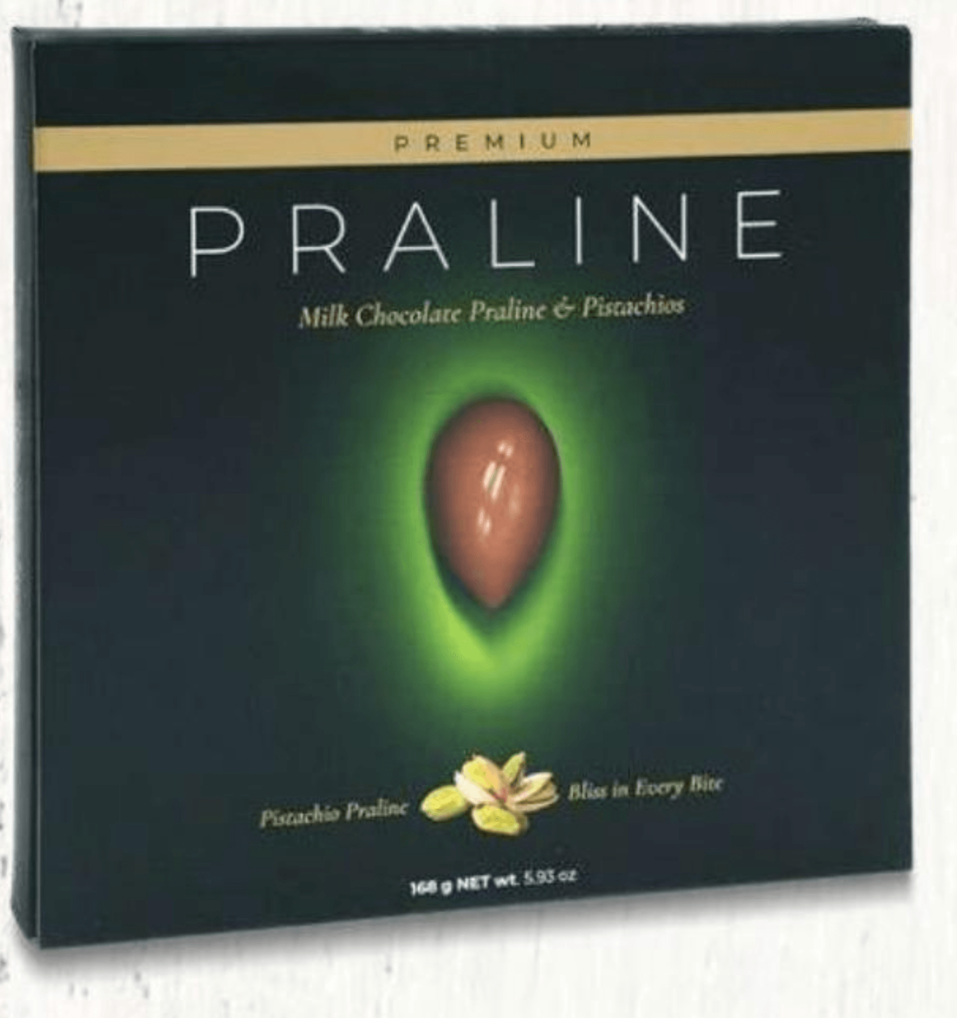 Premium čokoladni pralineji s pistacijo 168 g