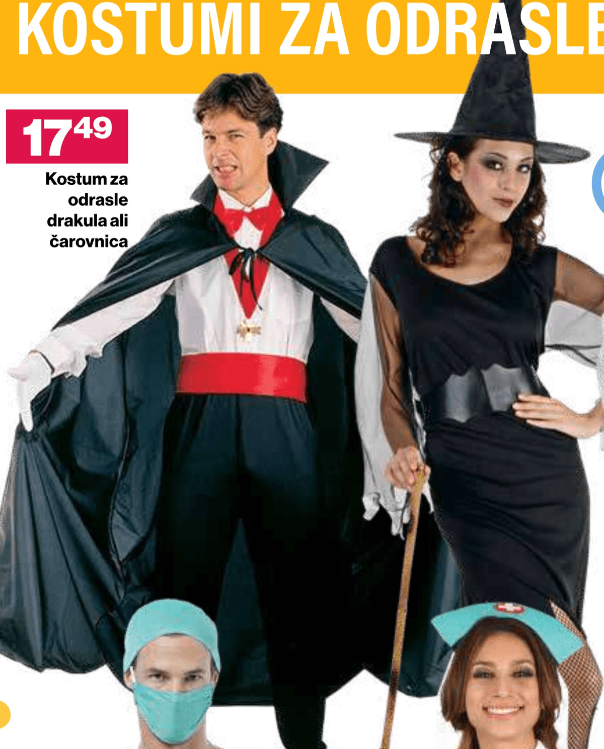 Kostum za odrasle drakula ali čarovnica - Akcija v trgovini Mercator