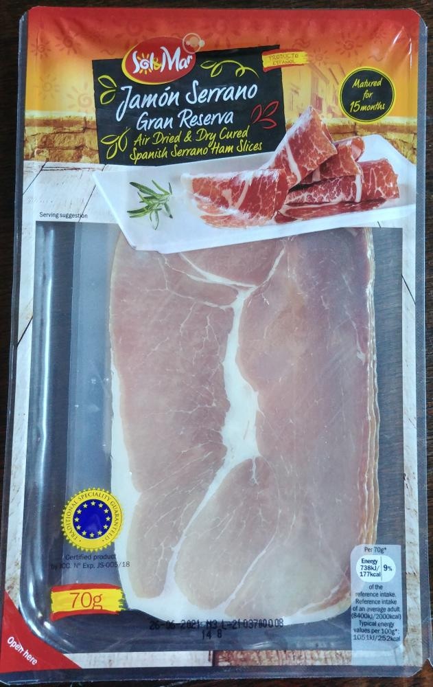 Sol&Mar Jamón Serrano Gran Reserva 70 g
