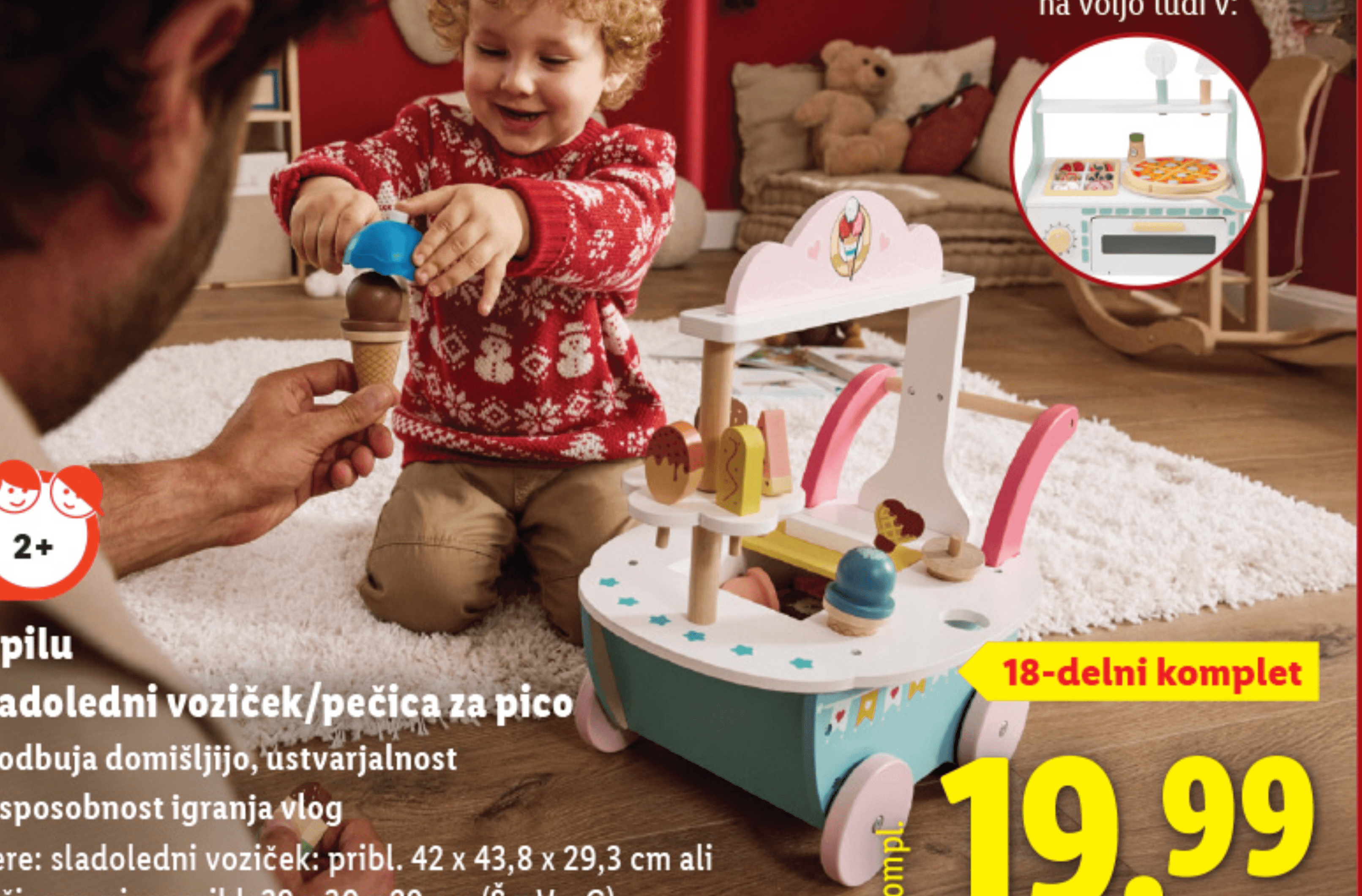 lupilu Sladoledni voziček/pečica za pico 18-delni komplet