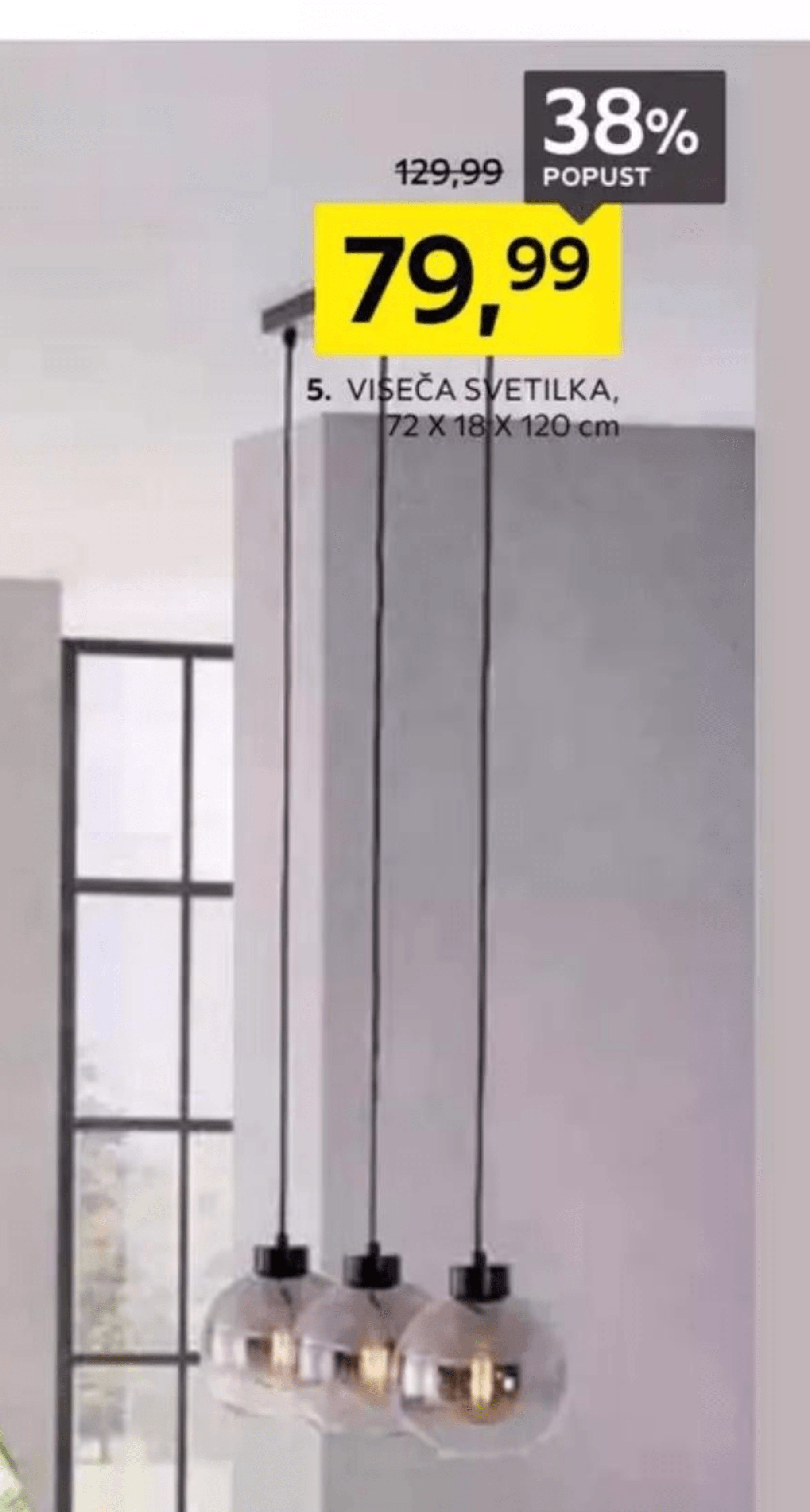 Viseča svetilka „SMOKEY“ - Akcija v trgovini Lesnina