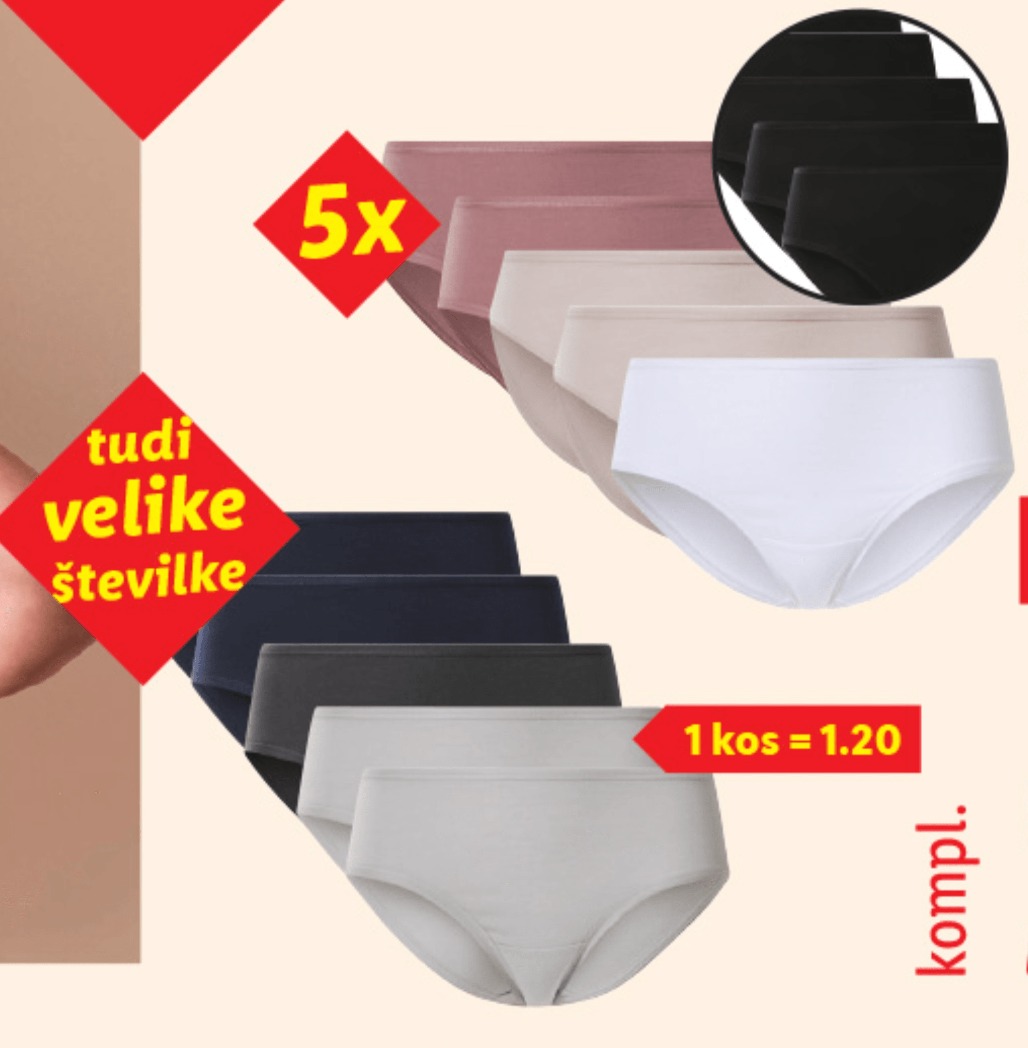 esmara Ženska spodnja majica s čipko 3 kosi