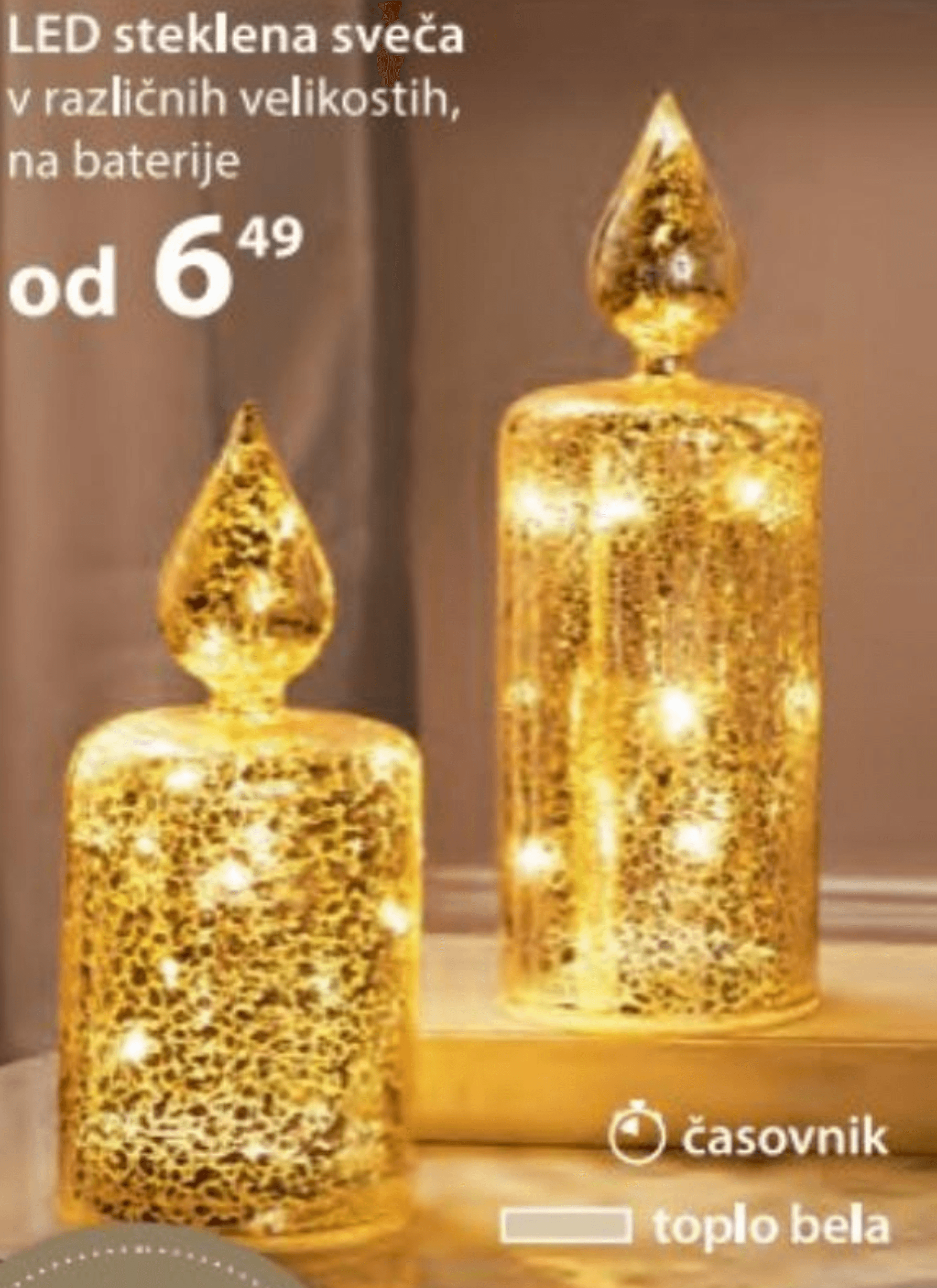 LED steklena sveča