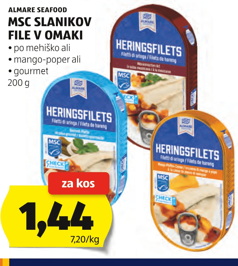 Almare Seafood MSC Slanikov file v omaki 200 g - Akcija v trgovini Hofer