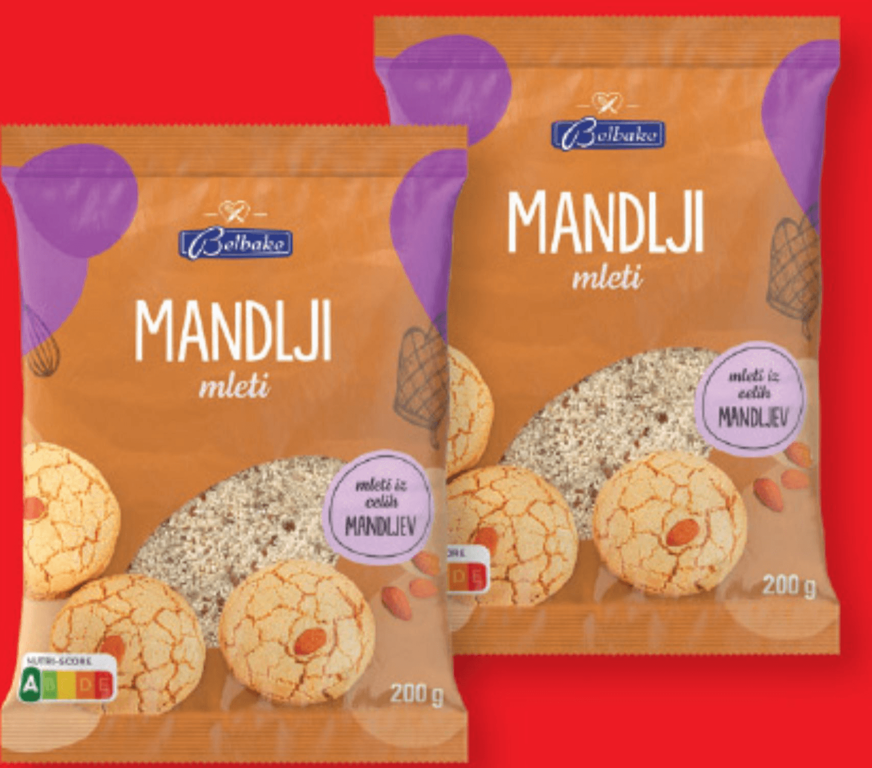Belbake Mleti mandlji 200 g Belbake