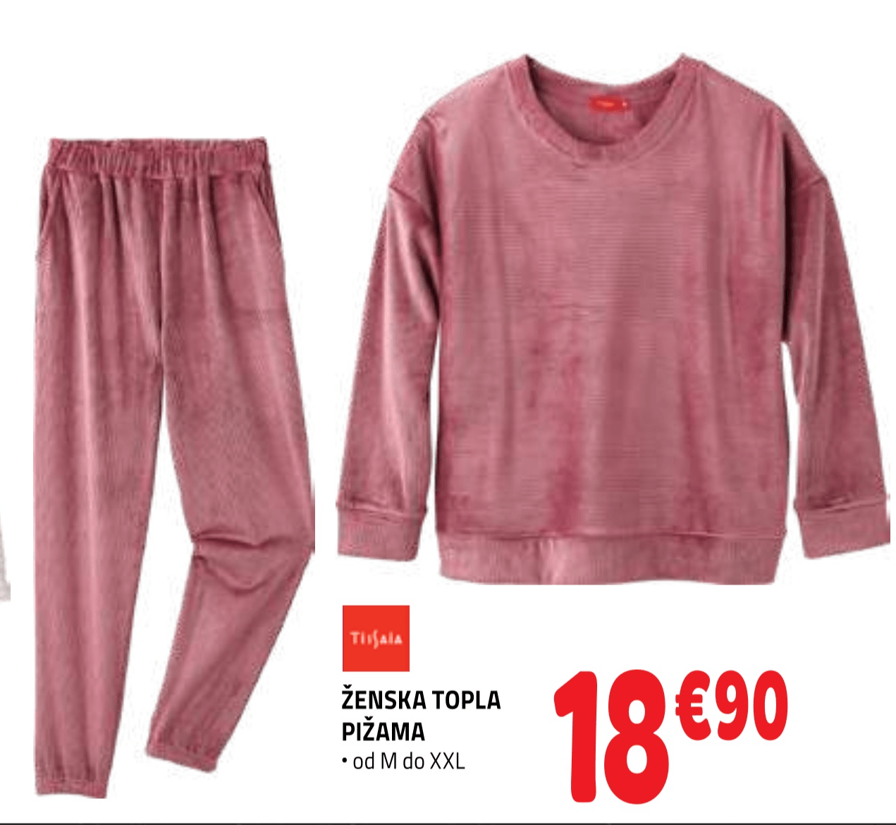 Tissala ženska topla pižama