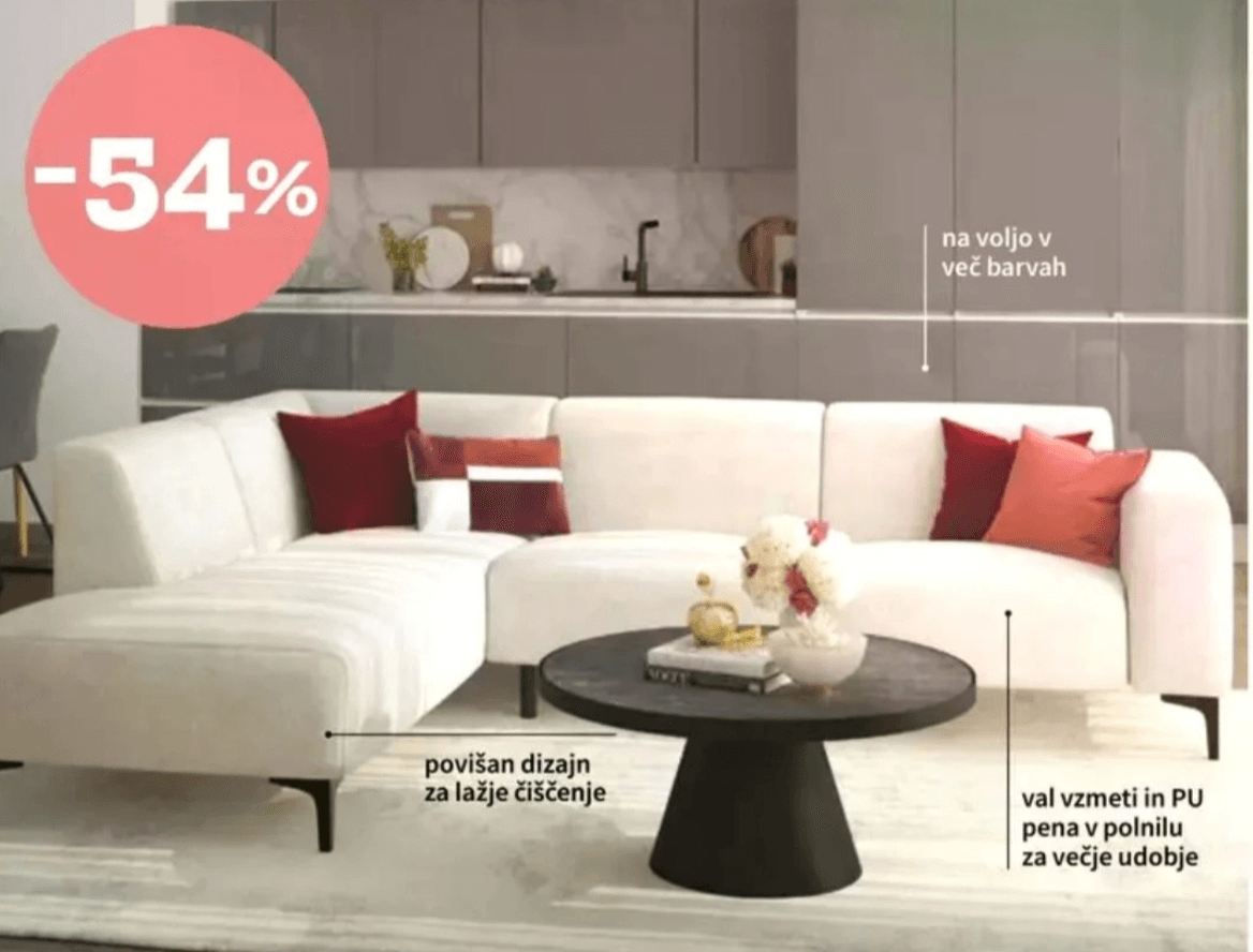 LUNA kotna sedežna garnitura - Akcija v trgovini Prima