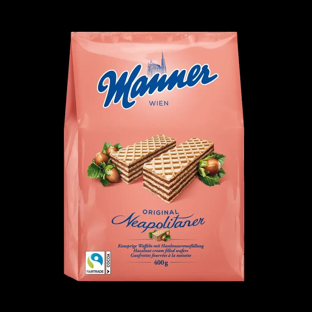 Manner napolitanke lešnik 400 g Akcija v trgovini Tuš