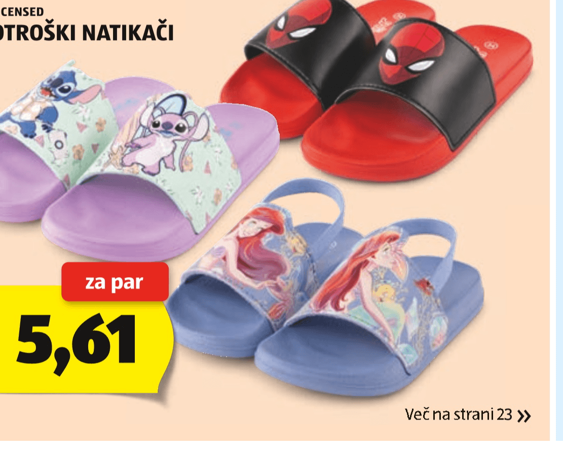 Otroški natikači - Akcija v trgovini Hofer