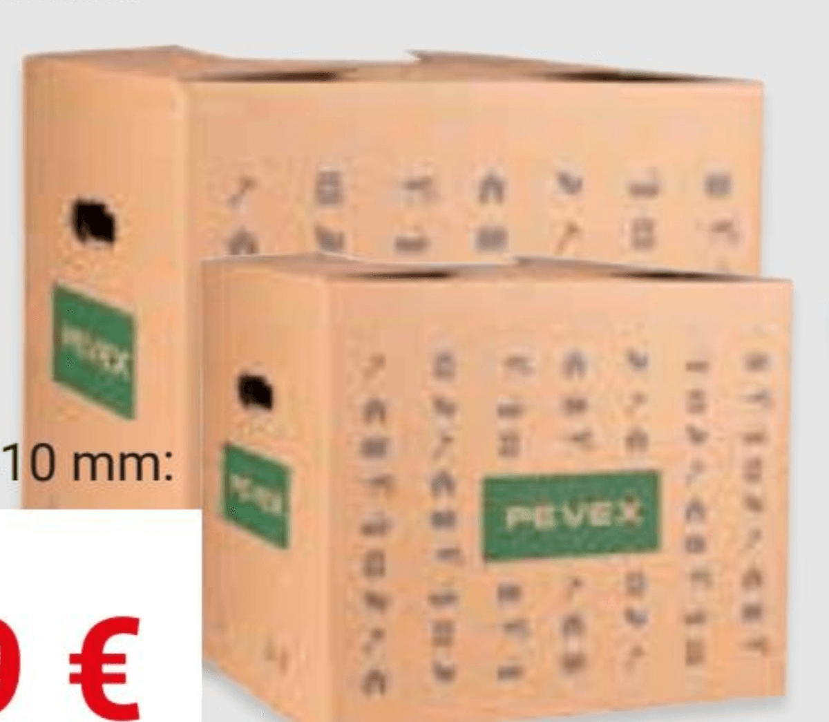 Kartonska škatla Akcija v trgovini Pevex
