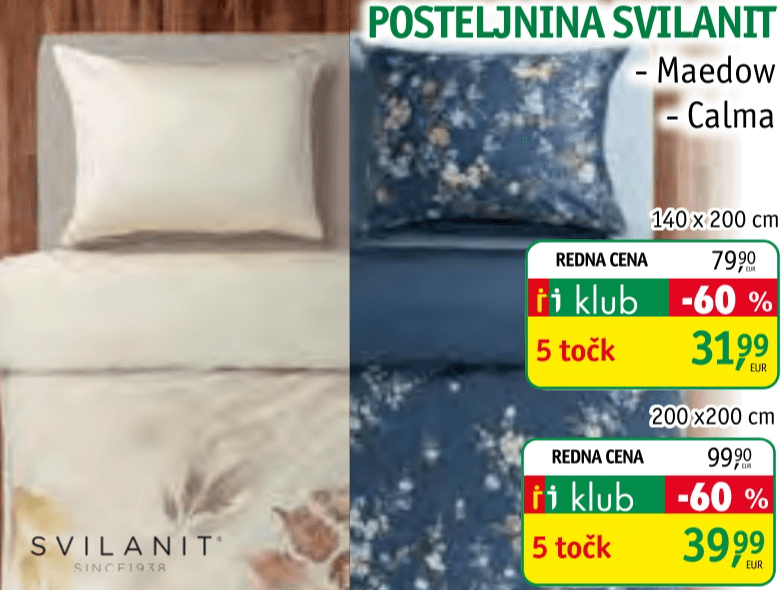 Posteljnina Svilanit 140 x 200 cm Akcija v trgovini Jager