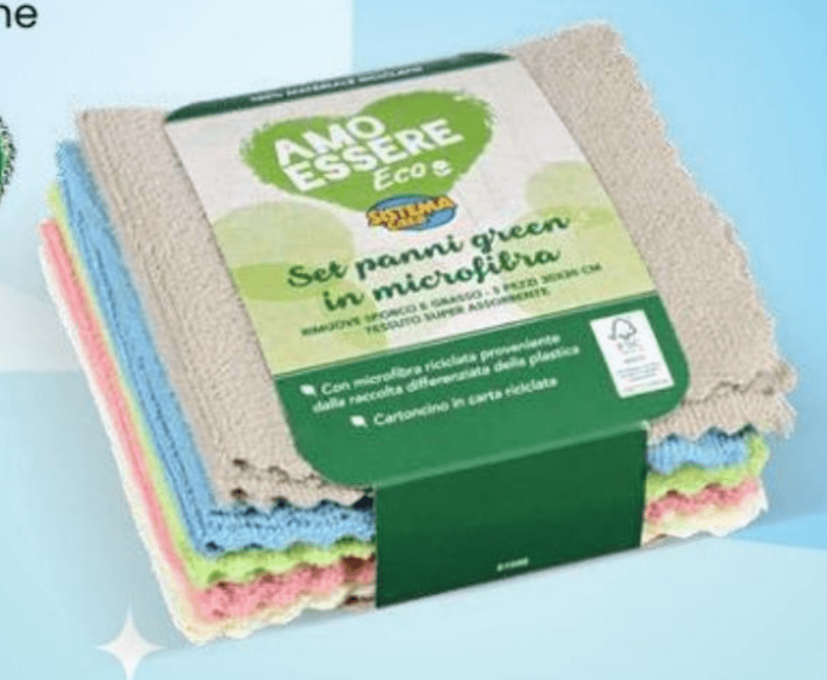 Amo Essere Eco krpe iz mikrovlaken 5 kosov, 30 x 30 cm Akcija v trgovini Eurospin