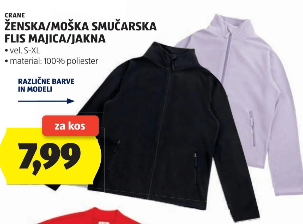 CRANE Ženska/moška smučarska flis majica/jakna - Akcija v trgovini Hofer