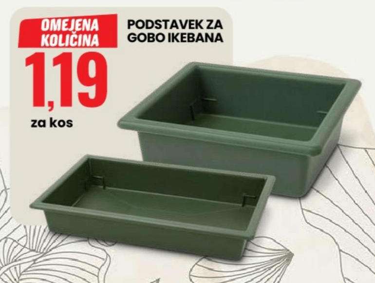Podstavek za gobo ikebana Akcija v trgovini Eurospin