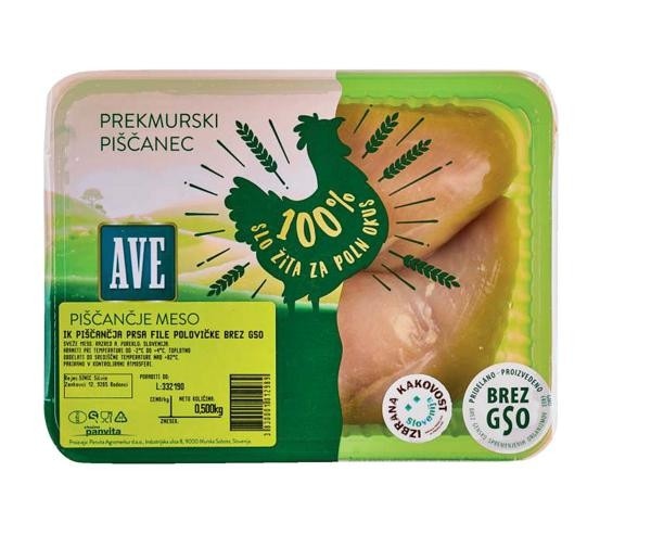 Piščančje prsi file Ave 500 g Akcija v trgovini Mercator