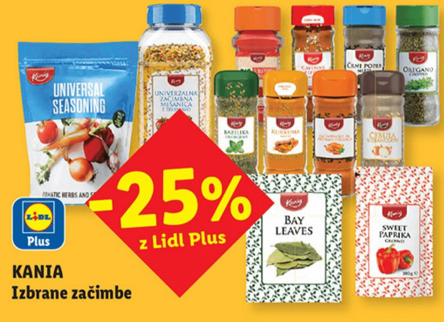 KANIA Izbrane začimbe Akcija v trgovini Lidl