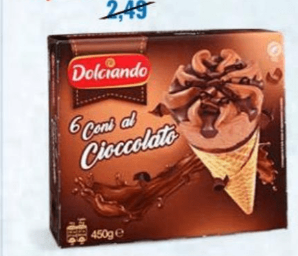 Korneti s čokolado 450 g Dolciando Akcija v trgovini Eurospin