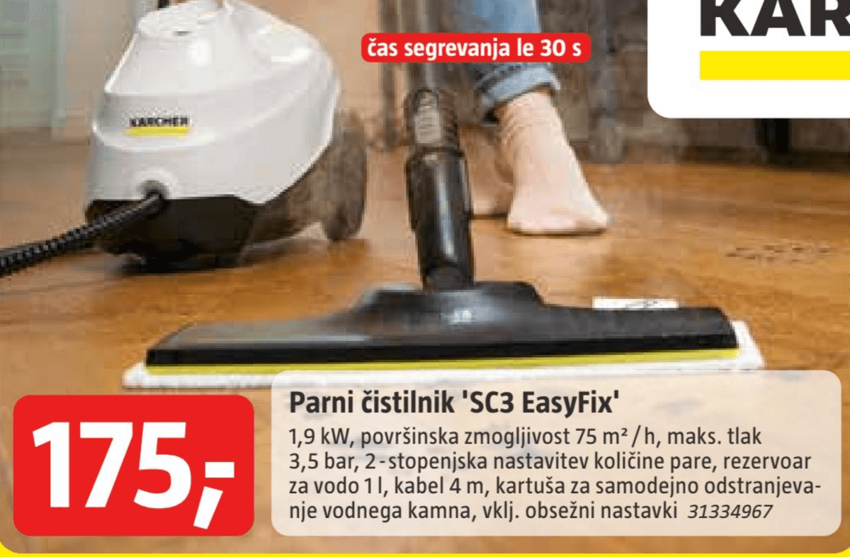Parni čistilnik 'SC3 EasyFix' Kärcher - Akcija v trgovini Bauhaus