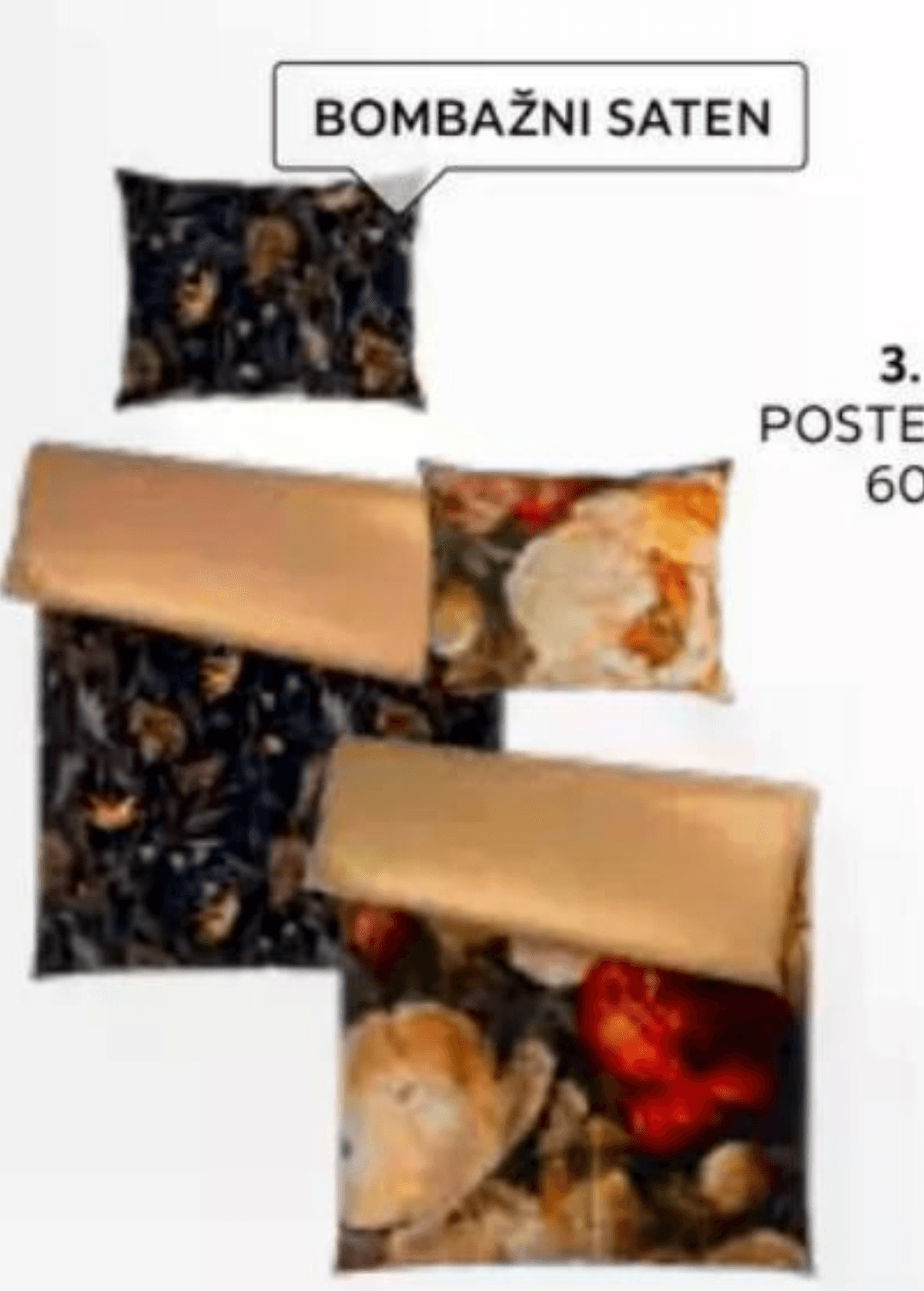 Obojestranska posteljnina iz satena 60 X 80/140 X 200 cm ESPOSA - Akcija v trgovini Lesnina