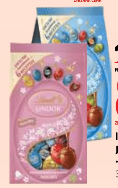 Izbor čokoladnih jajčk Lindor Lindt 350 g - Akcija v trgovini E.Leclerc