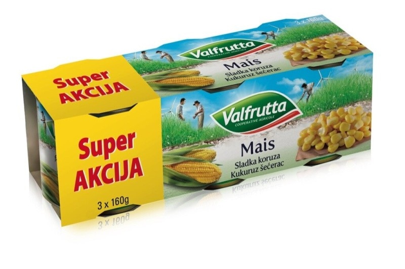 Valfrutta sladka koruza 3 x 160 g Akcija v trgovini Spar
