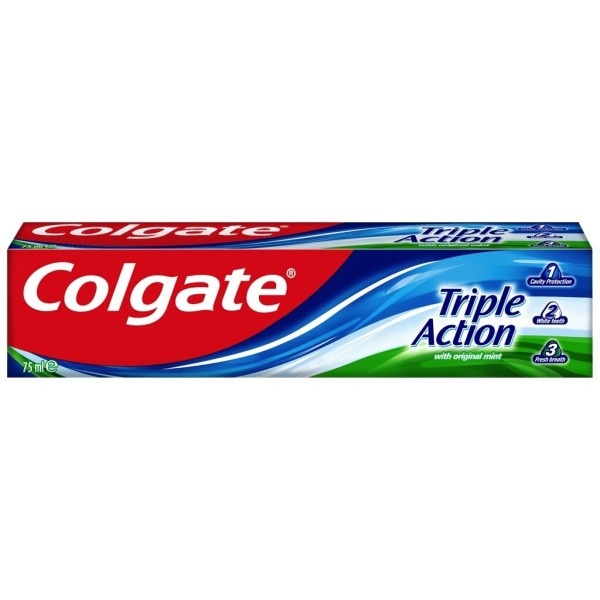 Colgate Triple Action zobna krema 2 x 75 ml Akcija v trgovini Mueller