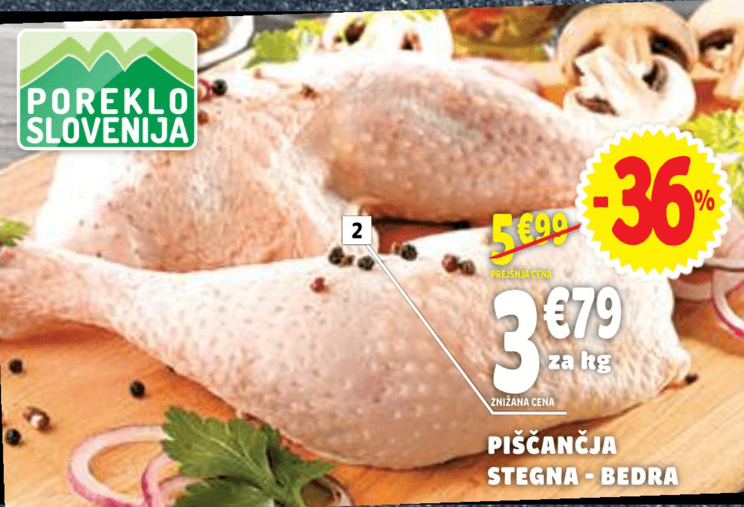 Piščančja stegna - bedra Perutnina Ptuj Akcija v trgovini E.Leclerc