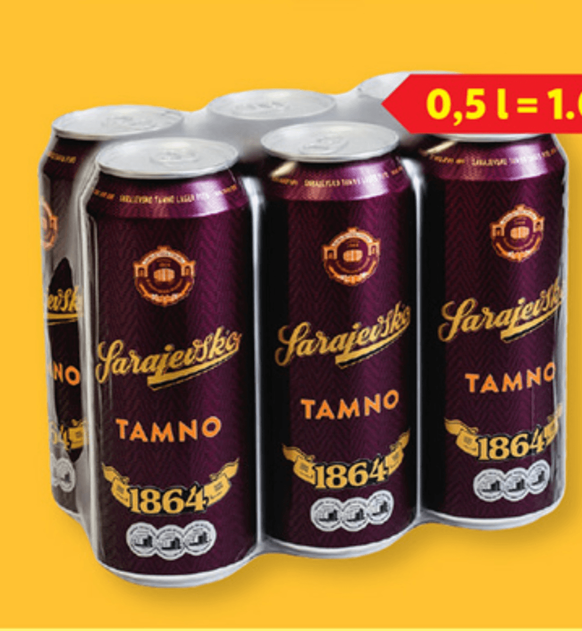 Sarajevsko temno pivo 6 x 0,5 l Akcija v trgovini Lidl