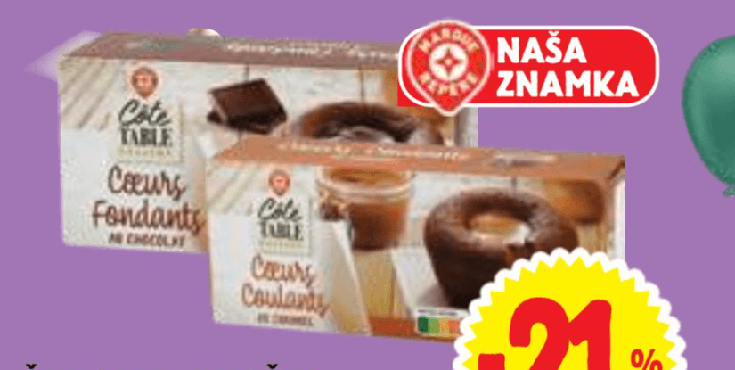 Čokoladni kolaček Cote Table 2x 90 g Akcija v trgovini E.Leclerc