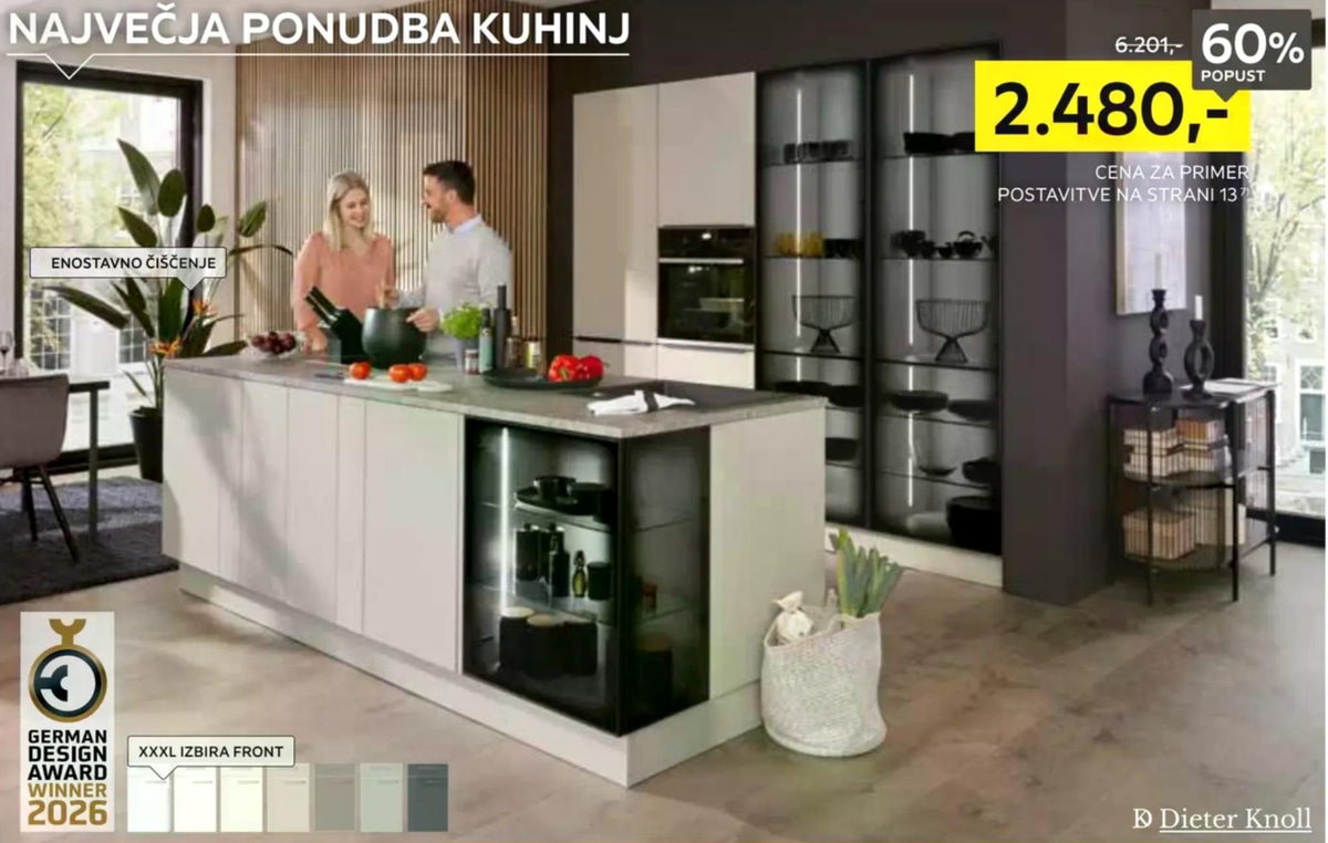 Kuhinja po meri Dieter Knoll - Akcija v trgovini Lesnina