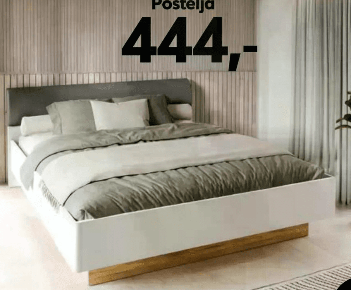 Trend factory postelja bela/hrast Akcija v trgovini Dipo