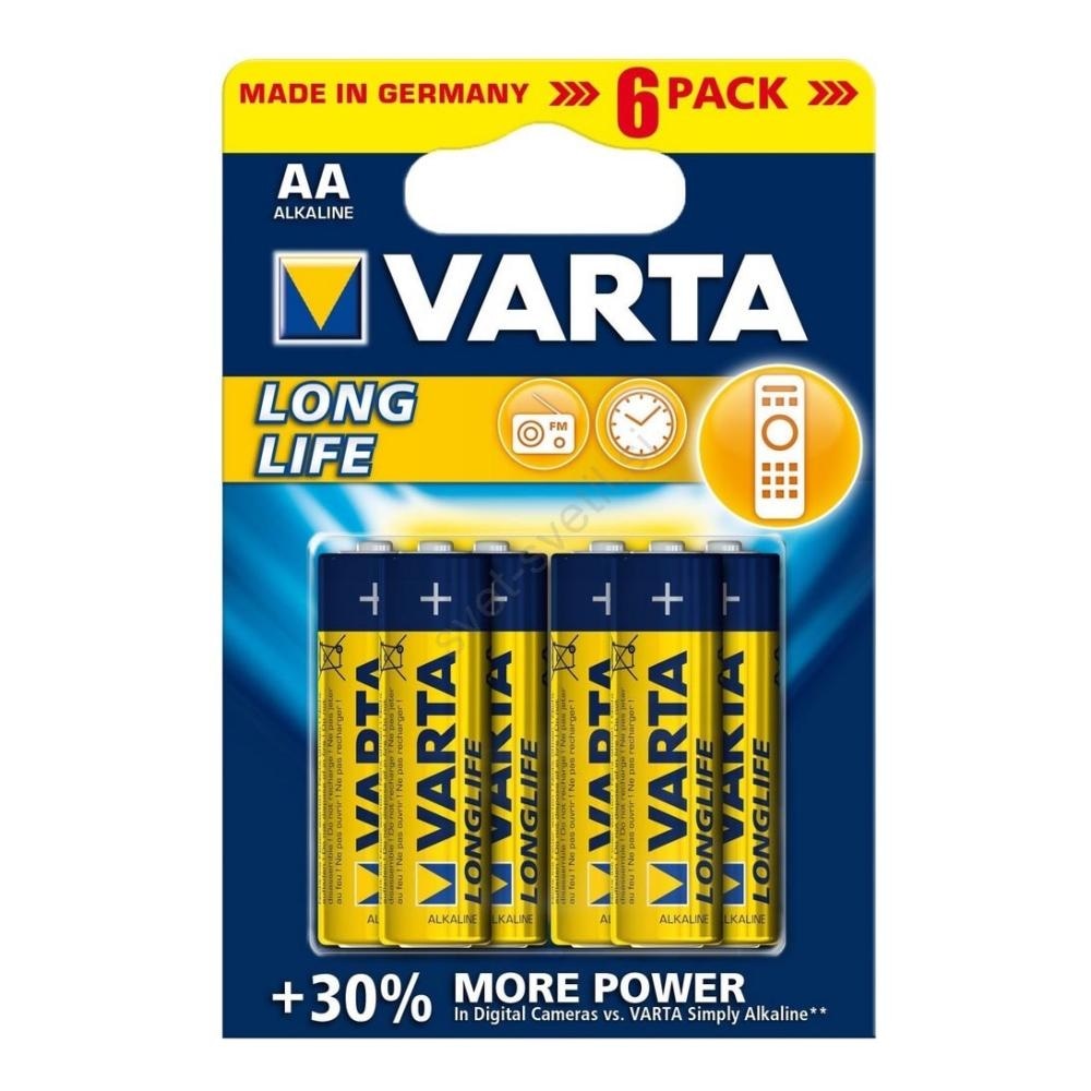 VARTA LONGLIFE alkalne baterije AA 6 baterij - Akcija v trgovini Merkur