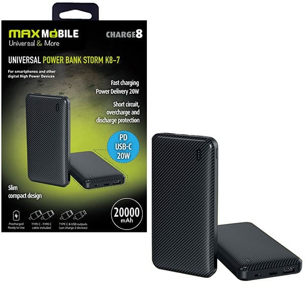 Prenosna baterija Maxmobile Storm K8-7 20000 mAh Akcija v trgovini Pevex
