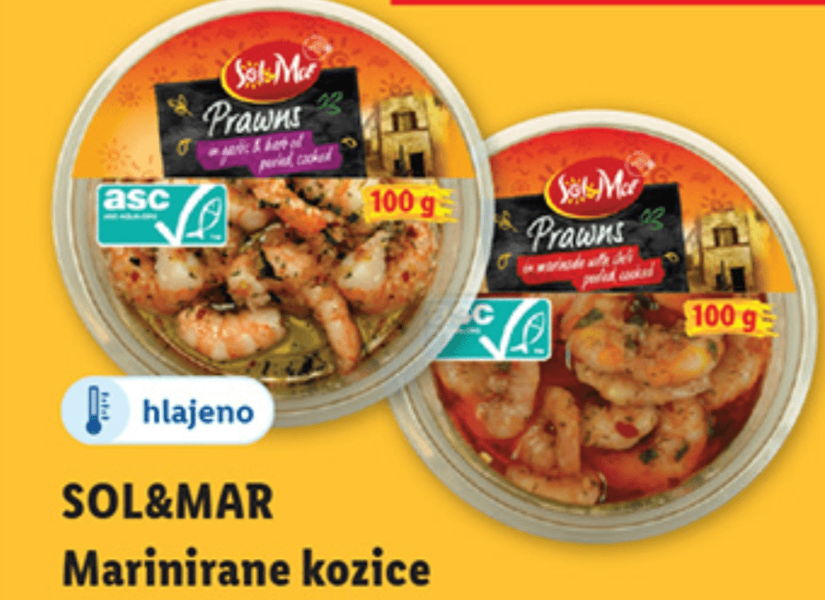 Sol&Mar marinirane kozice 100 g Akcija v trgovini Lidl