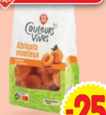Couleurs Vives suhe marelice 250 g Akcija v trgovini E.Leclerc