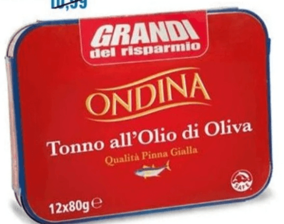 Tunina v oljčnem olju 12 x 80 g Ondina - Akcija v trgovini Eurospin