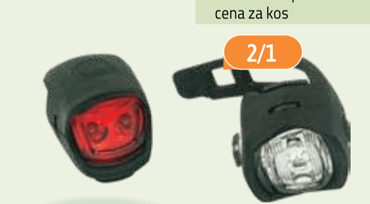 Set kolesarskih LED luči 2/1 Woodsun Akcija v trgovini E.Leclerc