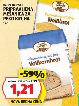 Happy Harvest Pripravljena mešanica za peko kruha