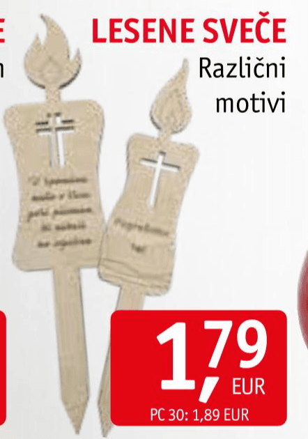 Lesene sveče Akcija v trgovini Jager
