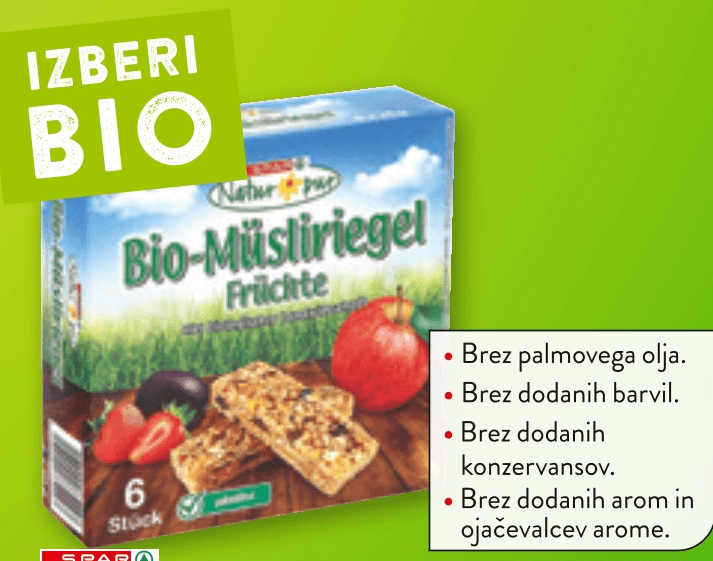Natur pur žitna ploščica 6 x 25 g Akcija v trgovini Spar