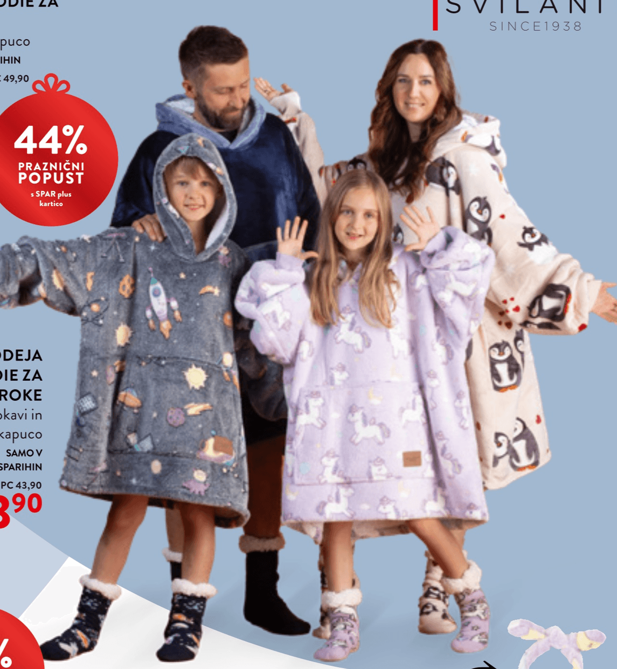 Svilanit Odeja hoodie za odrasle Akcija v trgovini Spar