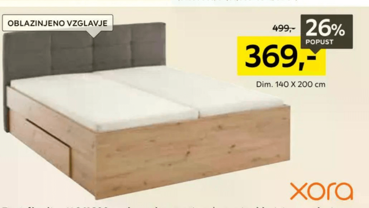 Postelja xora - Akcija v trgovini Lesnina