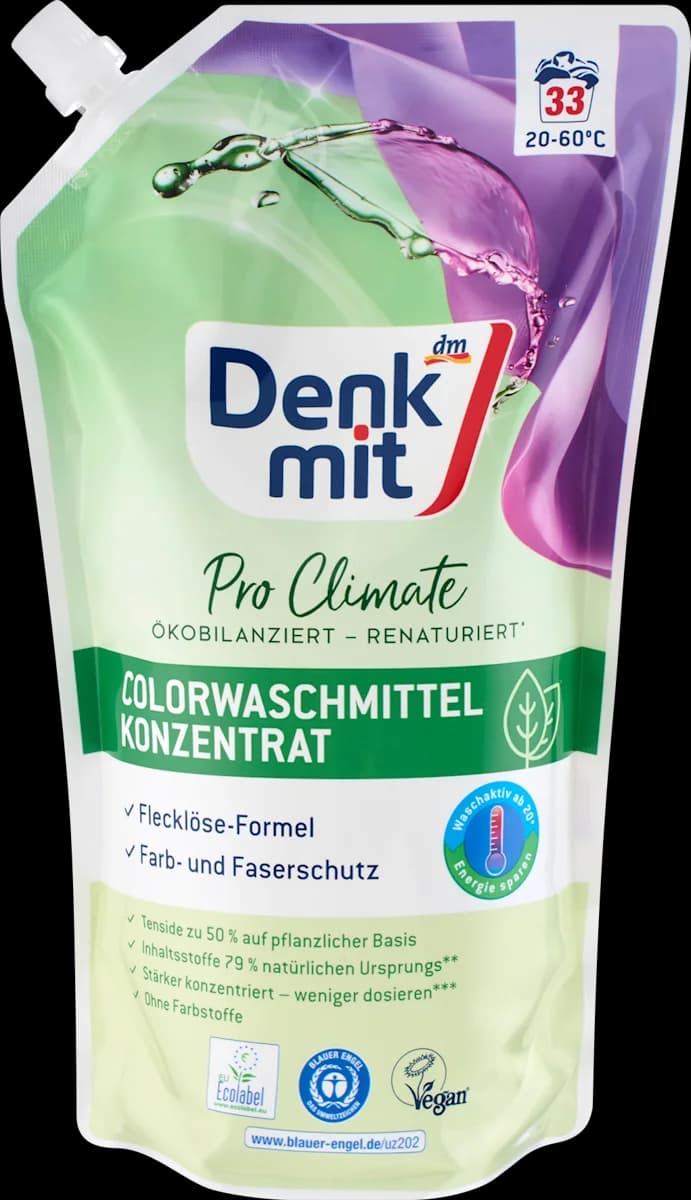 Denkmit Pro Climate koncentiran tekoči detergent za pranje barvnega perila 33 pranj Akcija v trgovini Dm