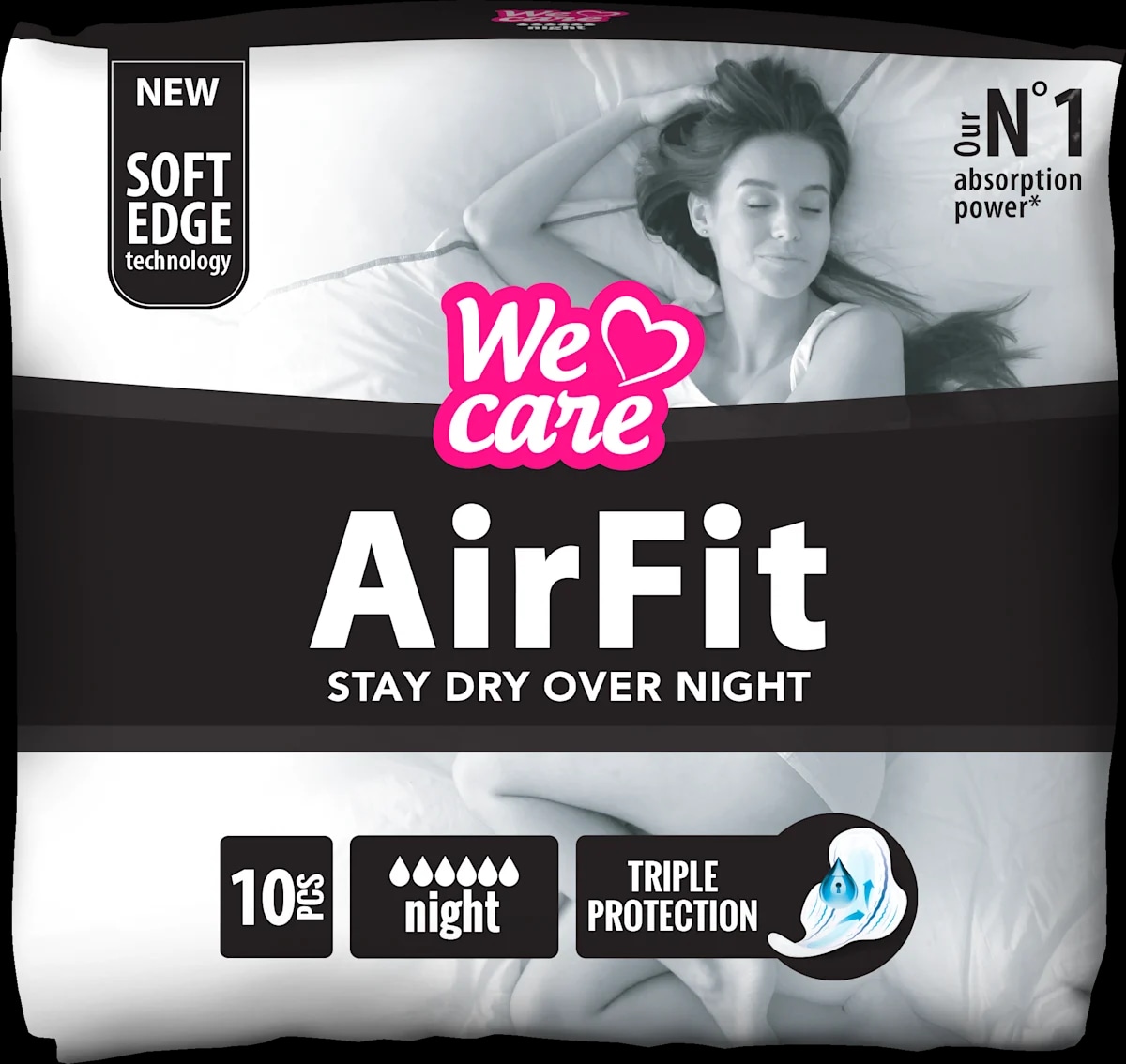 Violeta We Care Air Fit nočni damski vložki 2 x 10 kosov - Akcija v trgovini Dm