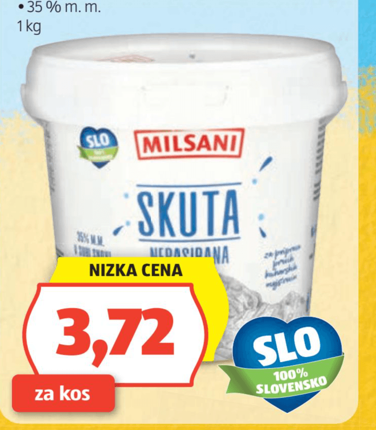 Milsani Skuta 1 kg Akcija v trgovini Hofer