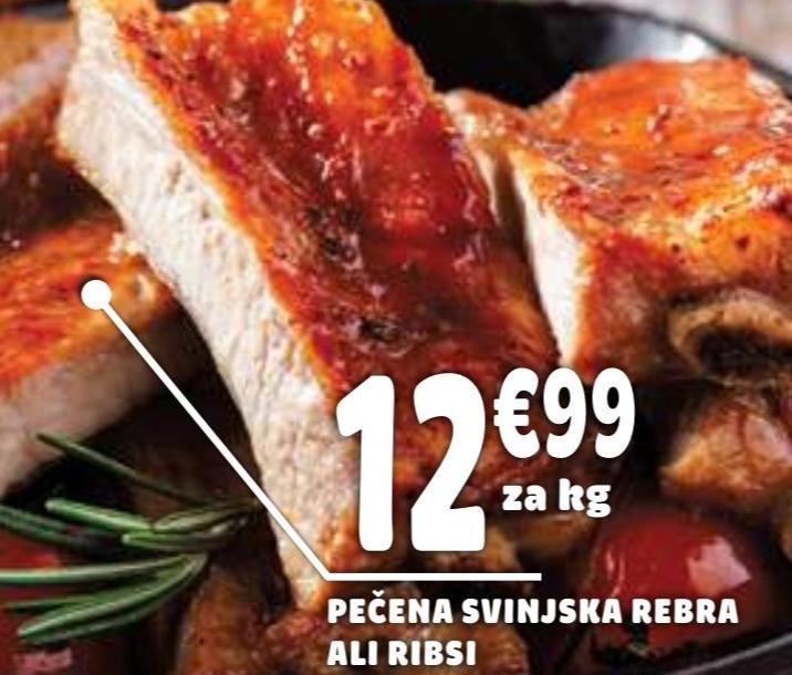 Svinjska rebra 300 g Akcija v trgovini Mercator